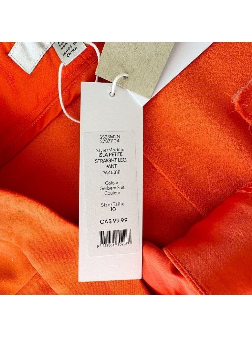 Ever New Wide Leg Isla Trousers Orange Gerbera Womens Size 10 Petite New - Picture 7 of 12